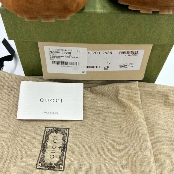 Men's Gucci brown suede horse bit driving loafers size 12 made in Italy - Picture 6 of 10